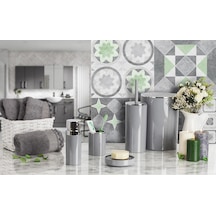 Primanova Lenox Gri Banyo Seti Takımı 5 Parça