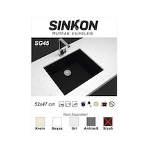 Sinkon Siyah Granit Eviye 52 x 47 - Sg45 - Sinkon