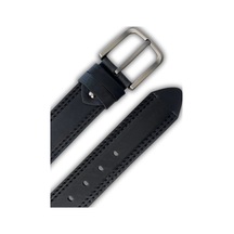 Mft Leather Hakiki Deri Kemer Çift Dikiş Desen, Crazy Deri, Siyah, 4,5 Cm 7583 Siyah
