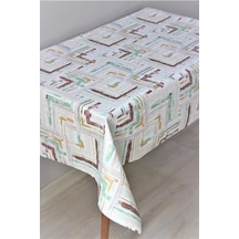 Elyaf Astarlı Silinebilir Pvc Muşamba Masa Örtüsü Pastel Tonlar-kahve