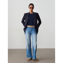 Dilvin 72301 Likralı Wide Leg Jean-mavi