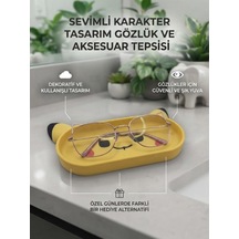 Sarı Karakter Figür Tasarımlı Gözlük Tutucu Ve Çok Amaçlı Organizer