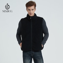 Erkekler İçin Kaz Tüyü Dolgulu Pamuklu Yelek, Sonbahar Ve Kış İç Yelek, Kolsuz Pamuklu Ceket, Ceket Siyah