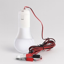 Led Ampul Akü Takviye Kablolu 4 Metre Anahtarlı 5w Tasarruflu Seyyar Aydınlatma Beyaz Işık Pensli 10c 05058435