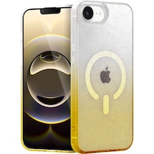 Mey İthalat Apple Uyumlu iPhone 16e Pummel Shiny Magsafe Kapak - Gold