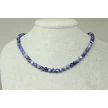 Sodalit Taşı Royal Kolye 6mm (Klipsli) Altın