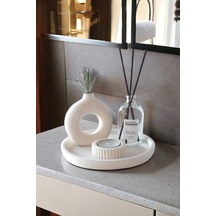 Buççin Online Mağaza Dekoratif Minyatür Halka Vazo 100 Ml Oda Kokusu Mumluklu Set Tealight Mum Dahil Değildir Beton Be