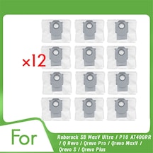 Crackedice Roborock S8 Maxv Ultra / P10 A7400rr / Q Revo İçin 12 Adet Toz Torbası