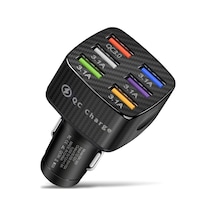 Sones Bk-360 6'sı 1 Arada Qc3.0+3.1a Usb Işıldayan Araç Şarj Cihazı Siyah