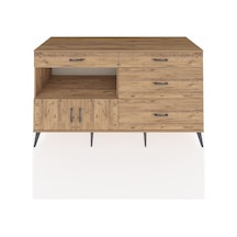 Kronos Konsol Tek Raflı 4 Çekmeceli 2 Kapaklı 176x59x99 Çam-çam Çam-çam