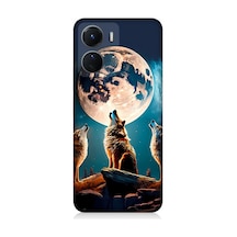 Vivo V16 Uyumlu Silikon Kılıf 3 Kurt Ve Dolunay