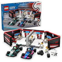 LEGO® City F1® Garajı ve Mercedes-AMG ve Alpine Arabaları 60444 -7 Yaş ve Üzeri Çocuklar için Yarış Arabası İçeren Oyuncak Yapım Seti(678P)