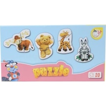 +3 Yaş Hayvanlar 20 Parça Puzzle (Kırkpabuç)
