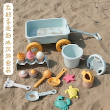 Bba Plajdaki Kız Ve Erkek Çocuklar İçin Plaj Oyuncak Bebek Arabası Seti Dondurma + El Arabası + Kova Kum Küreği Kızlar İçin Bu Seti Seçin