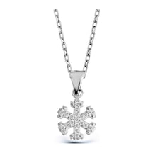 Argentum Concept - Zirkon Taşlı Gümüş Kar Tanesi Kolye - N132601