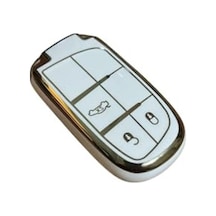 Nano Anahtar Kılıfı, 3 Butonlu Premium Koruma, Beyaz Ve Altın Renk Kombinasyonu