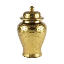 Mikasa Moor Gold Hasır Desen Kapaklı Küp 20x34cm Altın