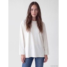 Lcw Modest Beyaz Oversize Kadın Sweatshirt Tunik