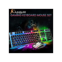 Led Işıklı Oyuncu Klavye Mouse Seti Usb Girişli Kablolu J-1001