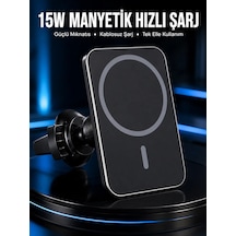 15w Manyetik Araç İçi Kablosuz Şarj Cihazı Magsafe Uyumlu Telefon Tutucu Diğer