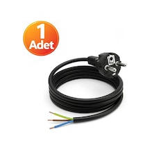 Açık Uç Güç Power Kablosu Fişli 3x0.75 Topraklı - 1 Metre