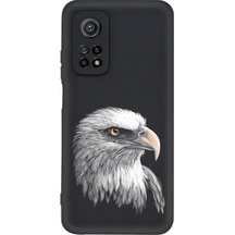 Xiaomi Mi 10t Pro İle Uyumlu Kartal 0214c Tasarımlı Siyah Lansman Kılıf Çok Renkli