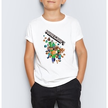 Minecraft Baskılı Unisex Çocuk Tişört T-shirt Mr-12 001