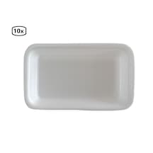 Erze 1000 Cc Kullan-at Dikdörtgen Yiyecek Tabağı Kapaksız 23x14 Cm beyaz