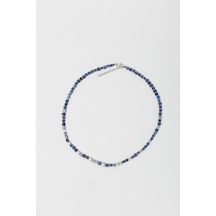 Lapis Taşlı 55 Cm Çelik Erkek Kolye
