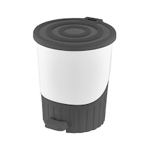 Dünya-01070-413 Pastel - Çöp Kovası Plastik 14lt 315x285x335mm Pedallı Antrasit Gri Lüx - 6'li Paket