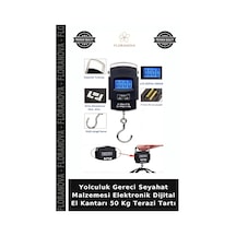 Yolculuk Gereci Seyahat Malzemesi Elektronik Dijital El Kantarı 50 Kg Terazi Tartı Çok Renkli