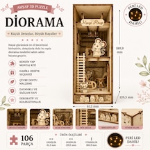 Mouse House Diorama Book Nook Ahşap Maket Seti Dıy Miniatür Fare Evi Peri Led'li Kitaplık Dekoru