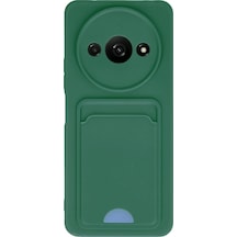 Mey İthalat Redmi A3 4g Kılıf Kelvin Kartvizitli Silikon - Koyu Yeşil