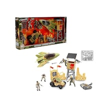 The Corps Mission Terrain Battle Askerî Oyun Seti Jet, Tank, Arazi Aracı Ve 4 Eklemli Asker Figürü