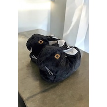 Mergenshoes Unisex Hayvanlı Tavşanlı Panduf Siyah Siyah