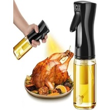 Airfryer Yağ Spreyi Püskürtücü Cam Yağdanlık Şişe 225 Ml Büyük Boy Siyah 0