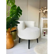 Tekli Puf ,makyaj Önü Pufu,çay Seti Tekli Koltuk, Berjer Salon, Balkon, Ofis ,sırtlı Puf Beyaz S.ayak