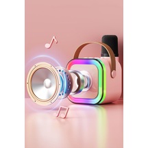 Rgb Ledli Karaoke Mikrofonlu Bluetooth Hoparlör Şirin Hoparlör Karaoke Set