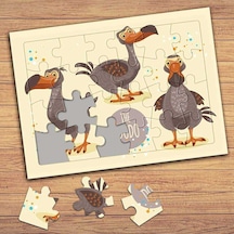 Sevimli Hayvan Kuş Çocuklara Özel Puzzle Yapboz Tablo-41460