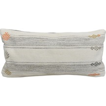 Zehra Abla Halı Yeni El Dokuma Dekoratif Lumbar Kilim Kırlent Yastık Kılıfı 6609 Çok Renkli