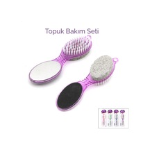 Vigor K-6103 Ayak Ve Topuk Bakım Seti 4ın1 Fırça Topuk Taşı Metal Törpü Zımpara Törpü - 48'li Paket