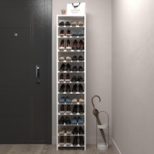 Kenzlife Ayakkabılık Mısri Mat Beyaz Suntalam 183 040 20 Yirmidört Çift Ayakkabı Kapasitesi Arkalıksız Beyaz