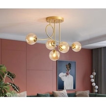 Pare Model Modern Spor Gold 5'lı Glop Bal Camlı Avize