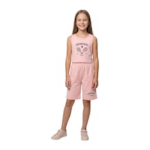 New Kids Kız Takım Çocuk Sıfır Kol Smntennis Baskılı Kız Takım -91210 Somon