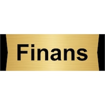 Finans 7x20cm Altın Renk Metal Yönlendirme Levhası