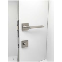 Rivax Anka İnox Zamak Saten Kare Rozetli Wc Banyo Kapı Kolu 1 Takım