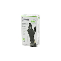 Reflex Slimfit Glove Kod-032 M Siyah Pudrasız Muayene Eldiven 100lü 2