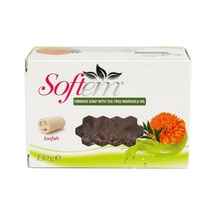Softem Çay Ağacı Aynısefa Yağlı Lifli Sabun 130g Doğal Kabak Lifi İçerikli Cilt Temizliğinde Sku: Smg8690010505385 Acı Badem