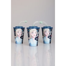 "dekomus Cep Defteri Hediyeli" Lisanslı Elsa Frozen Pipetli Bardak 124-Pembe