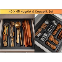 40x45 Cm. Antrasit Kaşıklık Ve Kepçelik 2'li Set 40x41cm E Kadar Kesilebilir